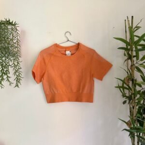 Decathlon Domyos Orange Crop Top (Size M)
