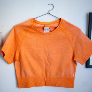 Decathlon Domyos Orange Crop Top (Size M)
