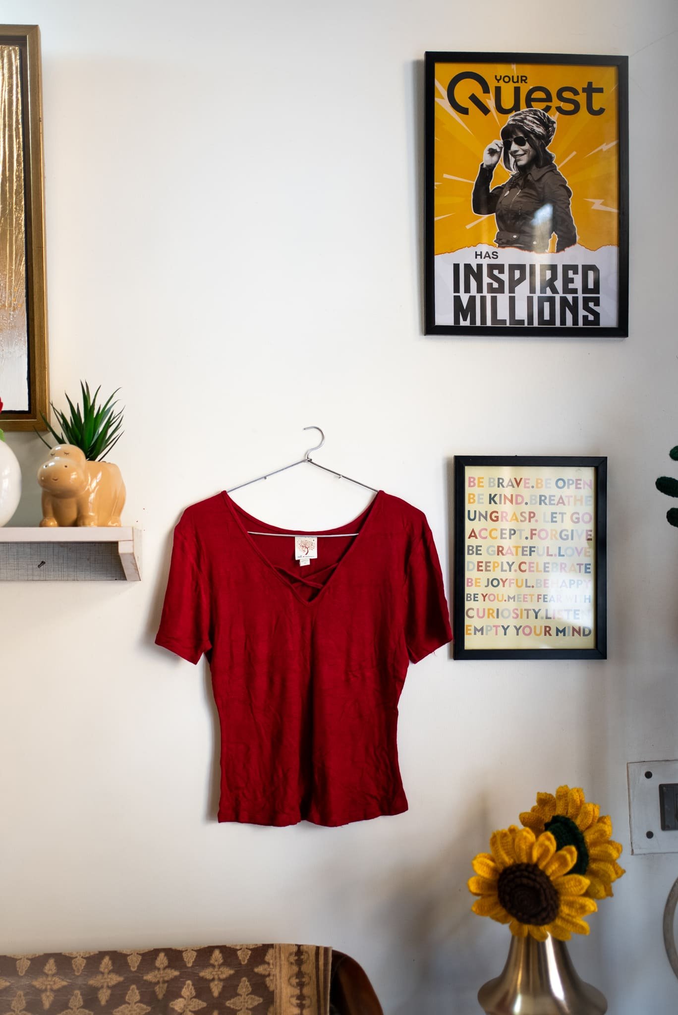 Vintage Red Charm – Australian Top (Size M)