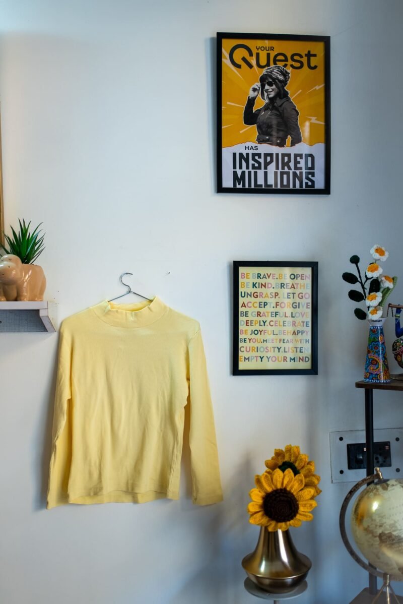 Lemon yellow full sleeve top (Size S)