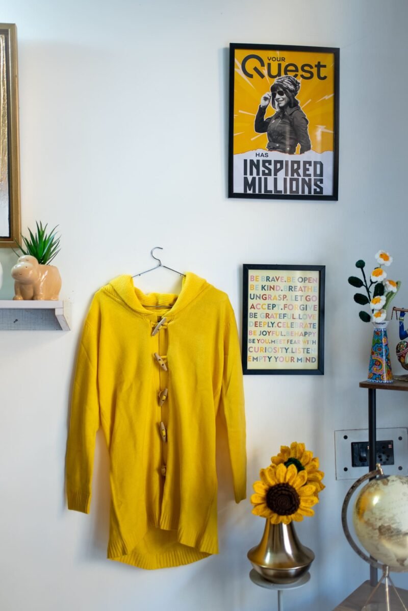 Yellow top with hoodie (Size S)