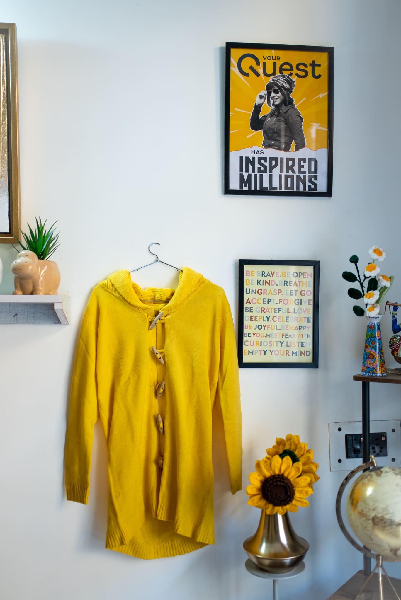 Yellow top with hoodie (Size S)