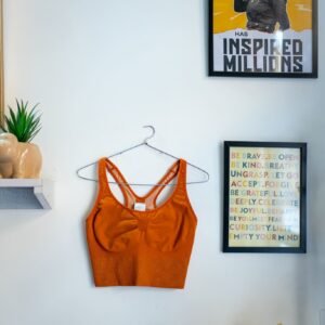 Decathlone Orange crop top (Size S)