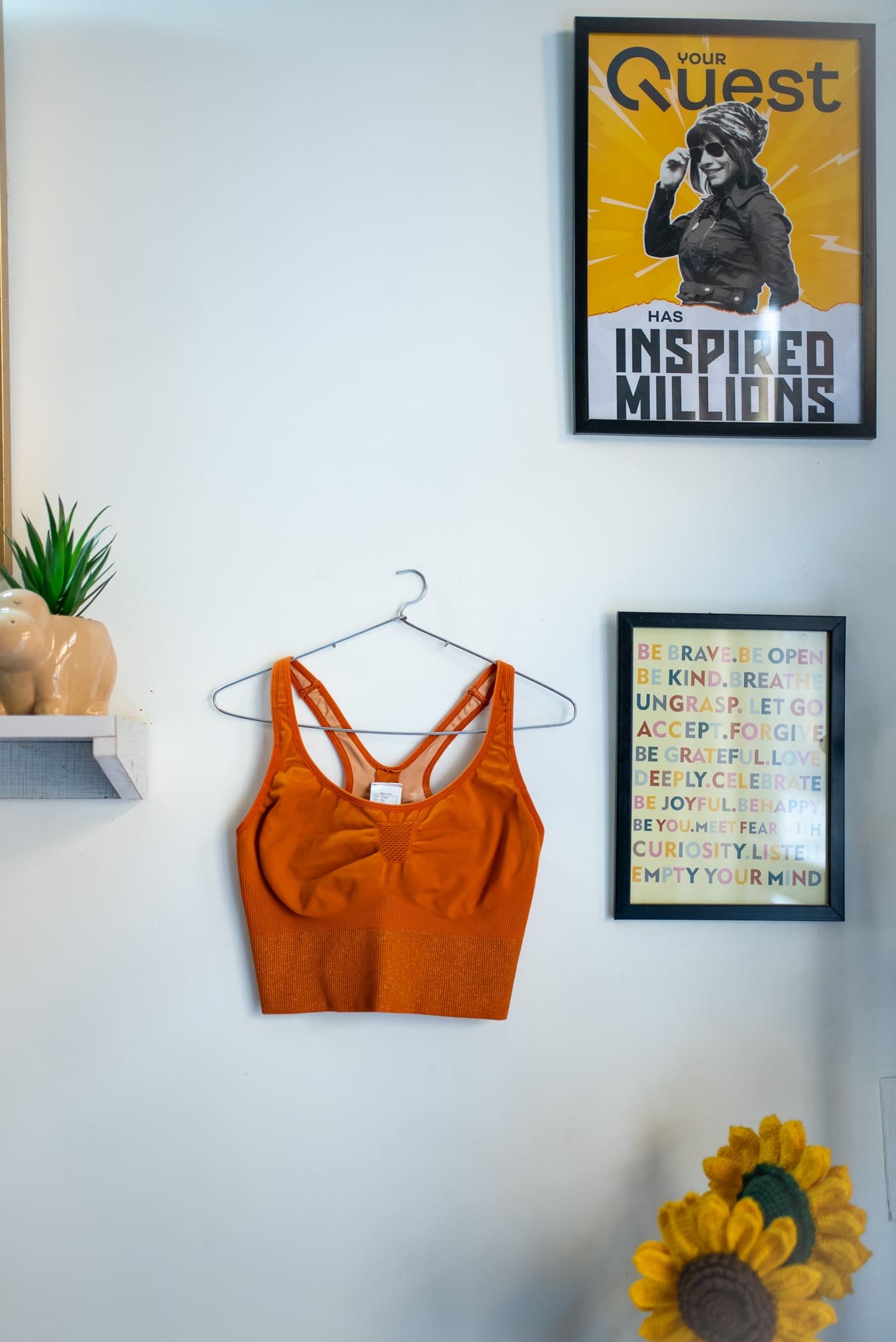 Decathlone Orange crop top (Size S)