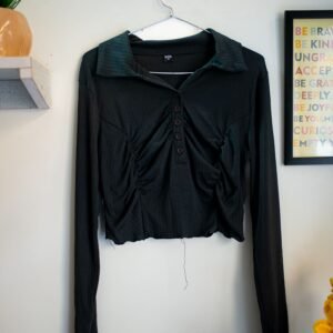 Friskers Women’s Full-Sleeve Black Top (Size M)
